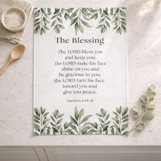 Numeri 6:24-26 De Heer zegene u en behoede u Theedoek