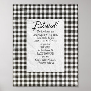 Numeri 6:24–26 De Heere zegene u Neutraal Vintage Poster