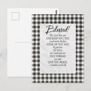 Numeri 6:24–26 De Heere zegene u Neutrale vintage Briefkaart