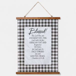 Numeri 6:24–26 De Heere zegene u Neutrale vintage Hangend Wandkleed