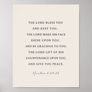 Numeri 6:24-26 De Heere zegene u Poster