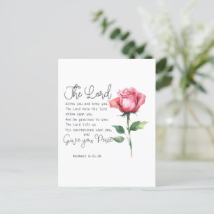 Numeri 6:24-26 De Here zegene u Roos Briefkaart