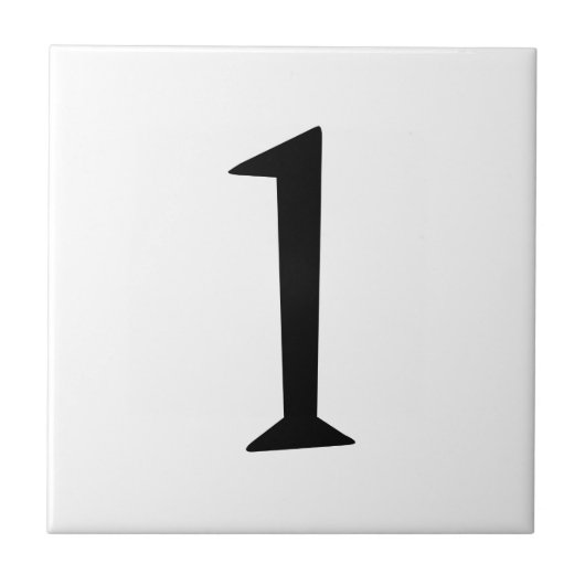 NUMERIC TILE - STYLISH ONE (nummer 1) ~.png Tegeltje (Voorkant)