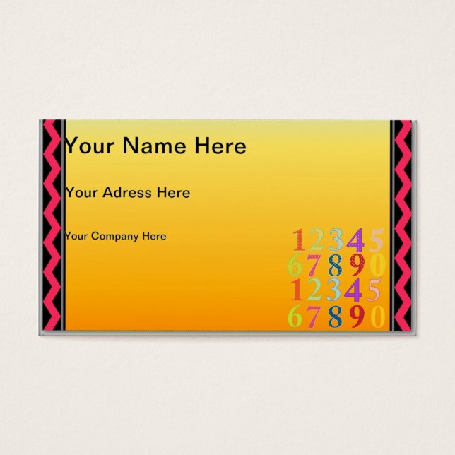 Numeriek Visitekaartje (Voorkant)