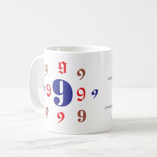 Numerieke 9 Mok (Voorkant links)