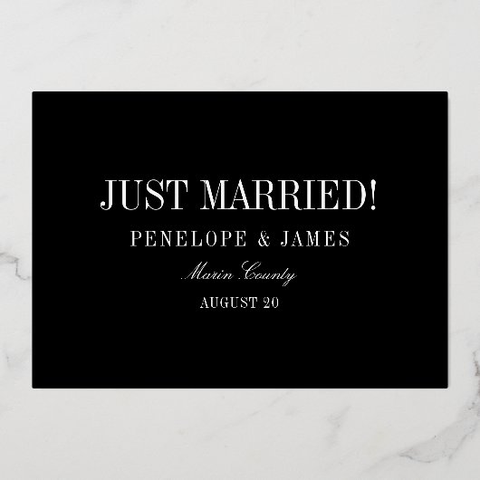 Numerieke datum gewoon gehuwd huwelijk folie uitnodiging (Achterkant)