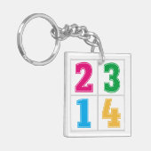 Numerieke serie 1234 sleutelhanger (Voorkant Links)