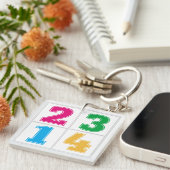 Numerieke serie 1234 sleutelhanger (Voorkant Rechts)