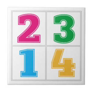Numerieke serie 1234 tegeltje