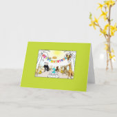 Numérique 2 bougies Animaux Carte d'anniversaire (Fleur jaune)