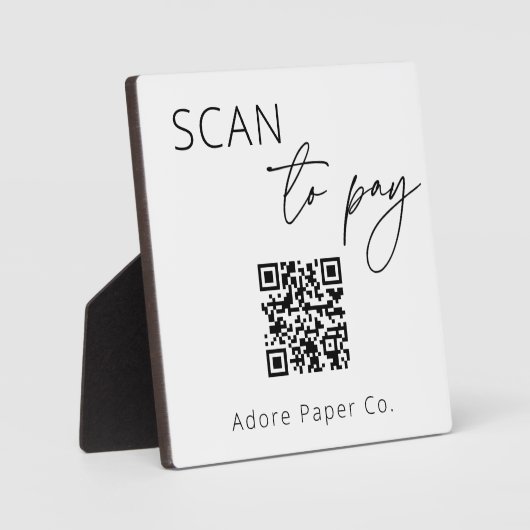 Numériser pour payer le code QR Plaque de signalis (Recto)