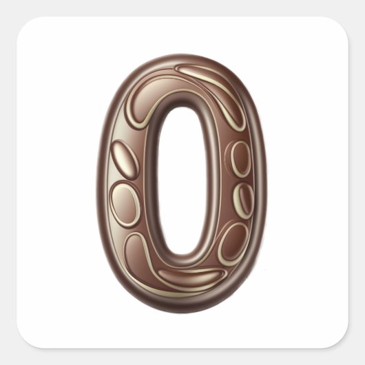 Numéro 0 Autocollants au chocolat (Devant)