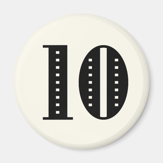 Numéro 10 Magnet rond (Devant)