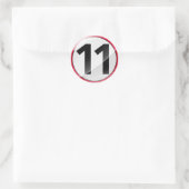 Numéro 11 autocollant rouge (Sac)