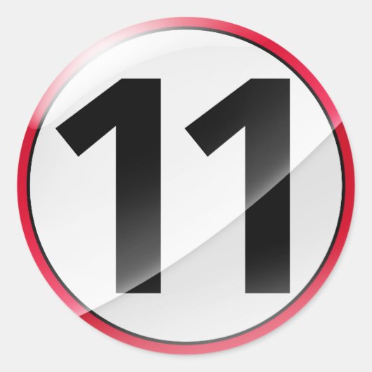 Numéro 11 autocollant rouge (Devant)