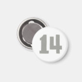 Numéro 14 aimant en argent et gris (Recto/Verso)
