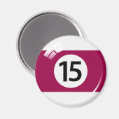 Numéro 15 billiard boule aimant frigo (Recto/Verso)