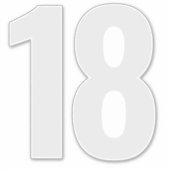Numéro 18 Sticker gris argenté et blanc (Devant)