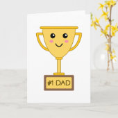 Numéro 1 Carte de Fête des pères papa mignonne Tro (Fleur jaune)