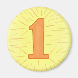 Numéro 1 en Magnet orange et jaune