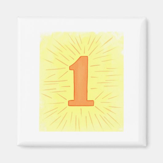 Numéro 1 en Magnet orange et jaune (Devant)