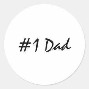 Numéro 1 Étiquette ronde classique tendance papa