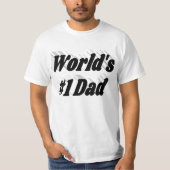 Numéro 1 Fête des pères papa texte noir T-shirt (Devant)