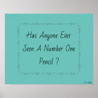Numéro 1 Poster au crayon
