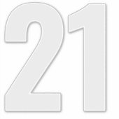 Numéro 21 Sticker gris argenté et blanc (Devant)