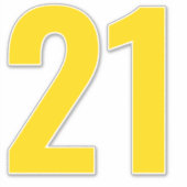 Numéro 21 Sticker or et blanc (Devant)