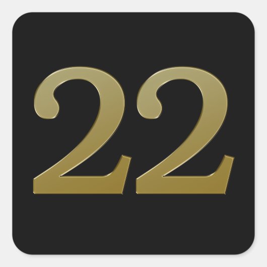 Numéro 22 Sticker Carré Gold (Devant)