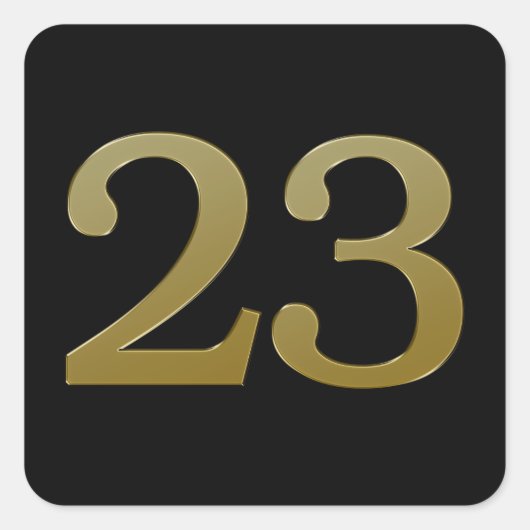 Numéro 23 Sticker Carré Gold (Devant)