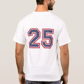 Numéro 25 T-shirt d'anniversaire (Dos)