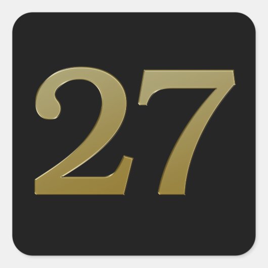 Numéro 27 Sticker Carré Gold (Devant)