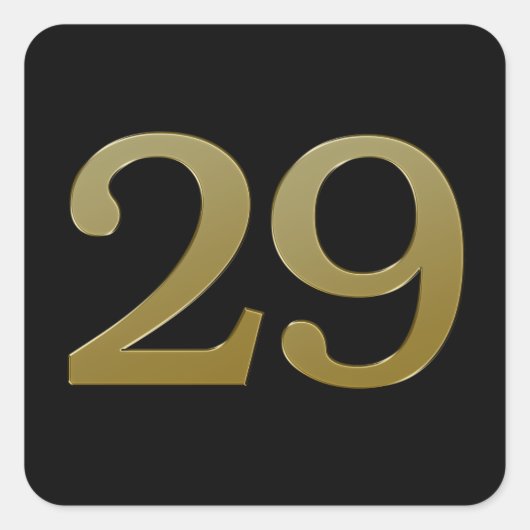 Numéro 29 Sticker Carré Gold (Devant)