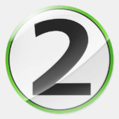 Numéro 2 autocollant vert (Devant)