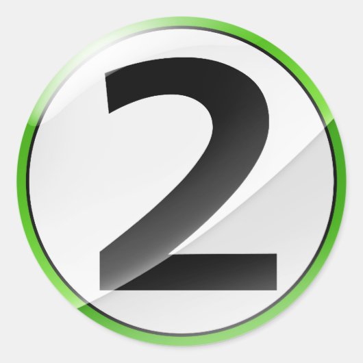 Numéro 2 autocollant vert (Devant)