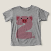 Numéro 2 Cochon Animal Thème 2 ans Garçons Enfants (Design Recto)