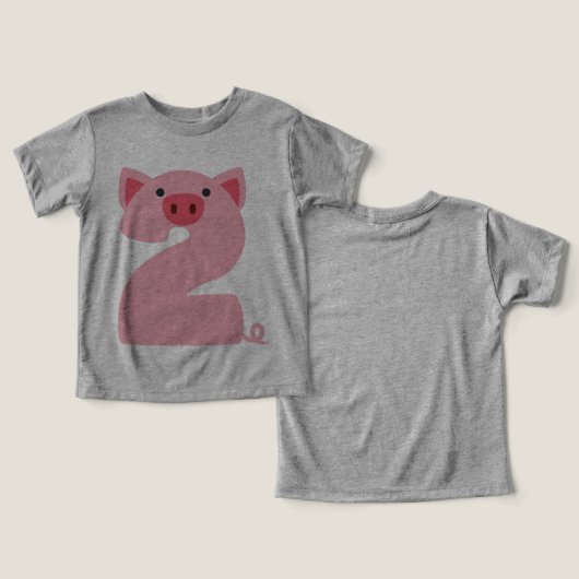 Numéro 2 Cochon Animal Thème 2 ans Garçons Enfants (Design Recto & Verso)