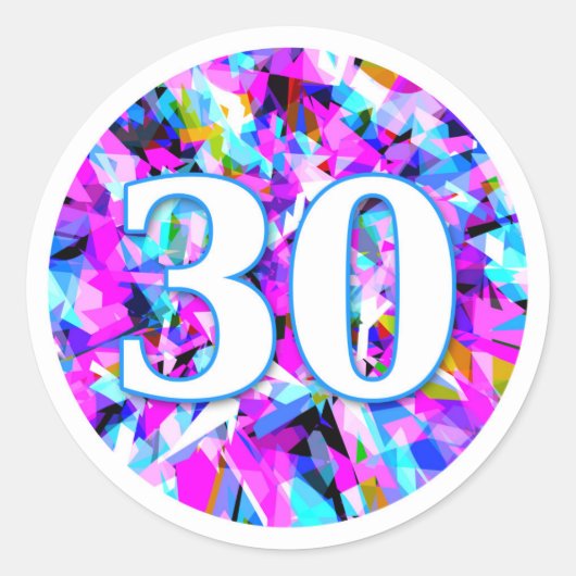 Numéro 30 - Sticker rond (Devant)