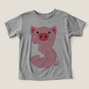 Numéro 3 Cochon Animal Thème 3 ans Garçons Enfants