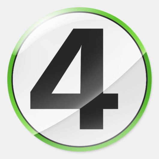 Numéro 4 autocollant vert (Devant)