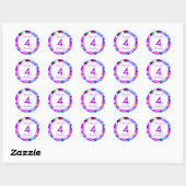 Numéro 4 - Sticker rond anniversaire (Feuille)