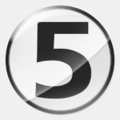 Numéro 5 Autocollant noir (Devant)