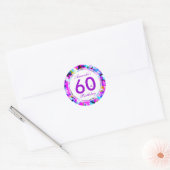 Numéro 60 - Autocollant rond d'anniversaire (Enveloppe)
