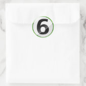 Numéro 6 autocollant vert (Sac)
