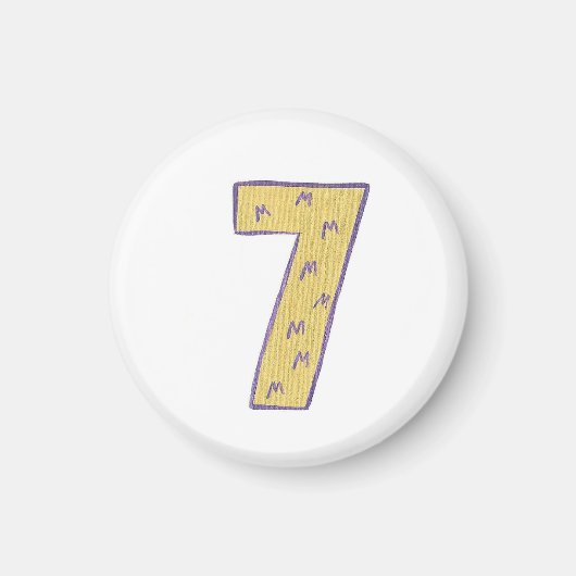 Numéro 7 aimant avec or et violet (Devant)
