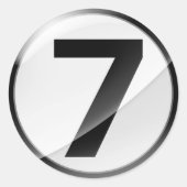 Numéro 7 Autocollant noir (Devant)