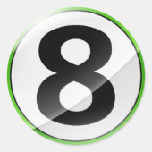Numéro 8 autocollant vert (Devant)