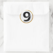 Numéro 9 autocollant en or (Sac)